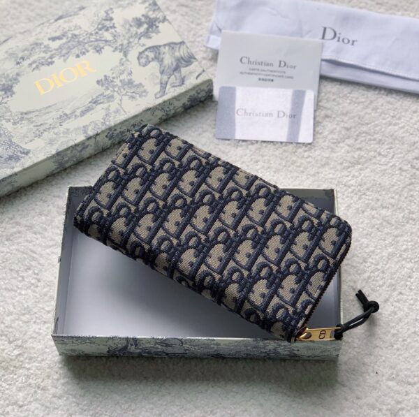 Christan Dior Zipped Long Wallet Beige and Black Dior Oblique Jacquard Women's Wallet 8in/20cm CD 2ESBC252YSE_H05E