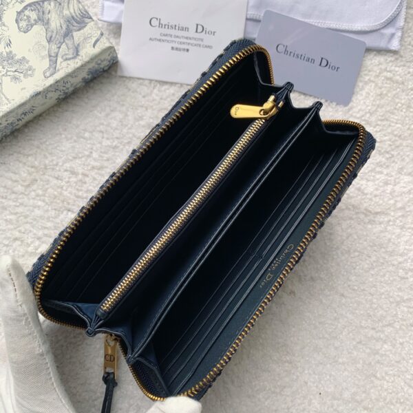 Christan Dior Zipped Long Wallet Beige and Black Dior Oblique Jacquard Women's Wallet 8in/20cm CD 2ESBC252YSE_H05E