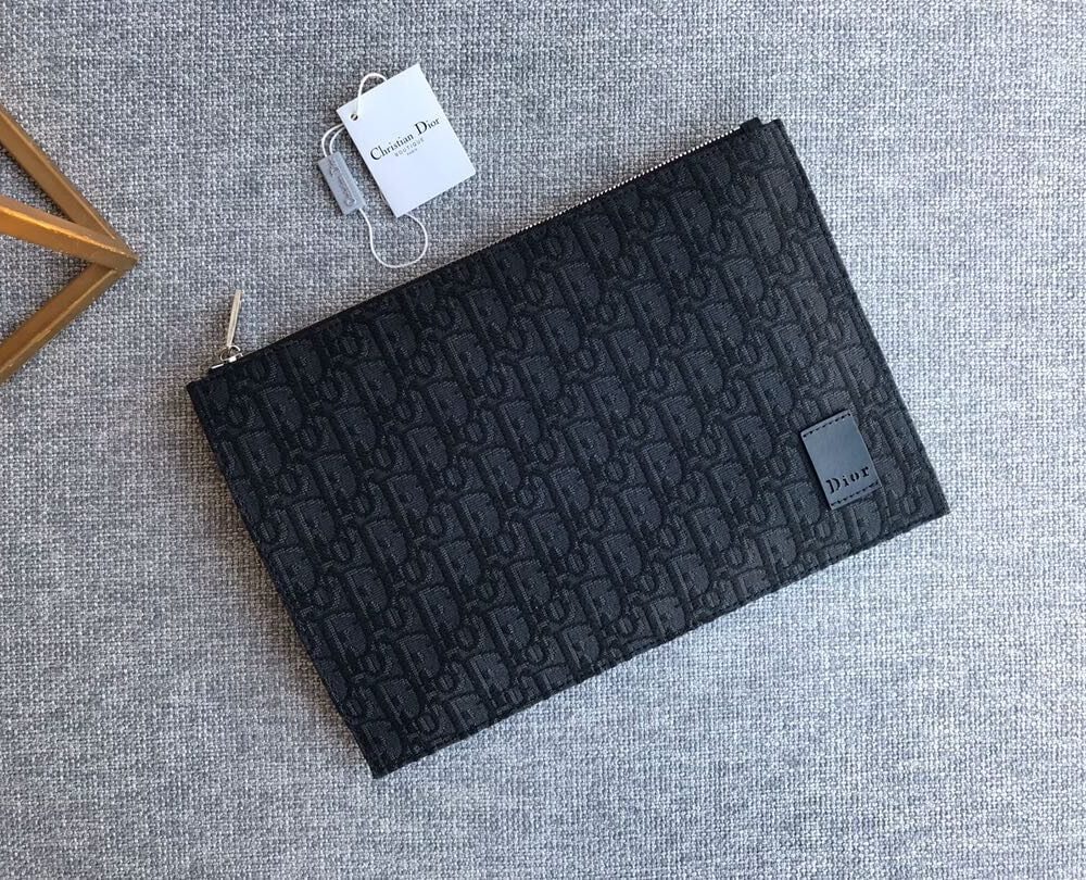 1:1 Replica Christian Dior A5 Pouch Black Unisex 10.5in/27cm CD 2ESCA338YSE_H03E
