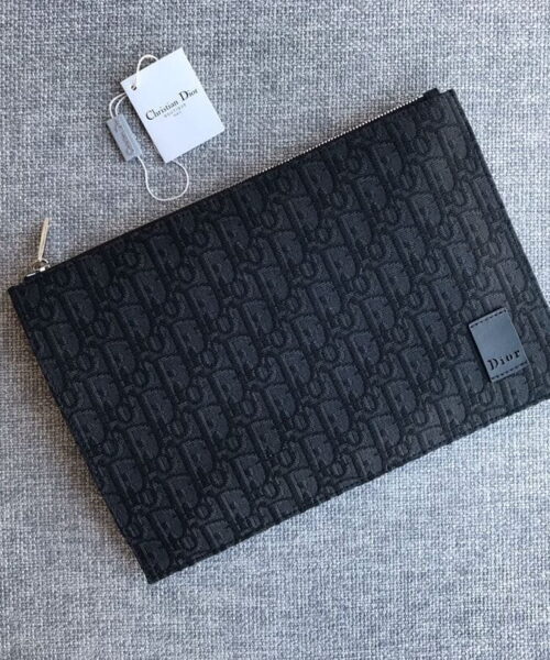 1:1 Replica Christian Dior A5 Pouch Black Unisex 10.5in/27cm CD 2ESCA338YSE_H03E