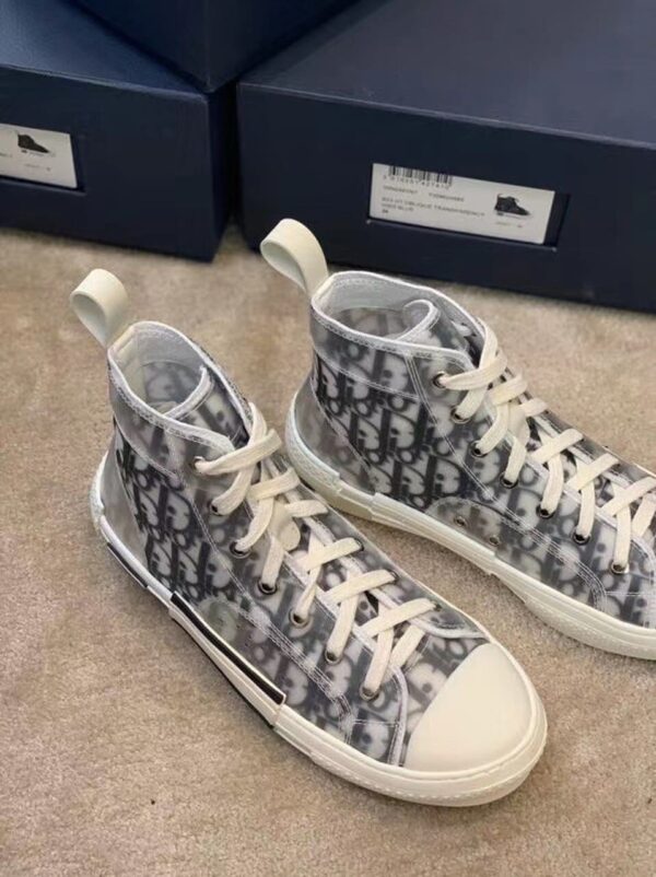 Christian Dior B23 High-Top Sneaker White And Black Dior Oblique Canvas White/Black For Women CD 3SH118YJP_H069