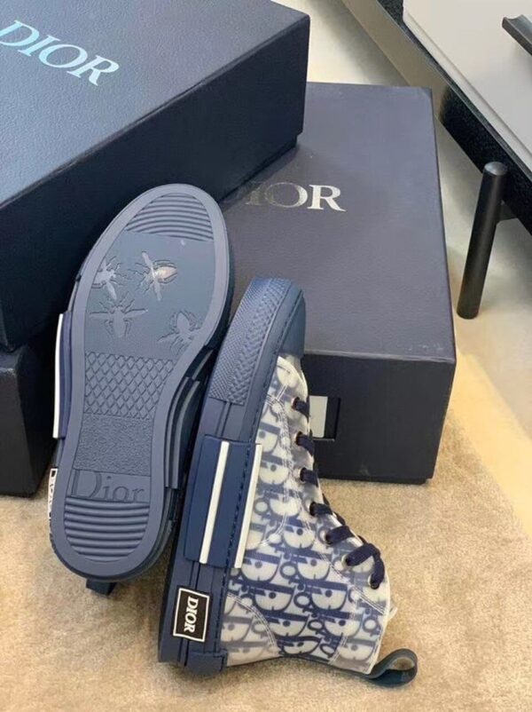 Christian Dior B23 High-Top Sneaker White/Blue Dior Oblique Canvas Blue For Women CD