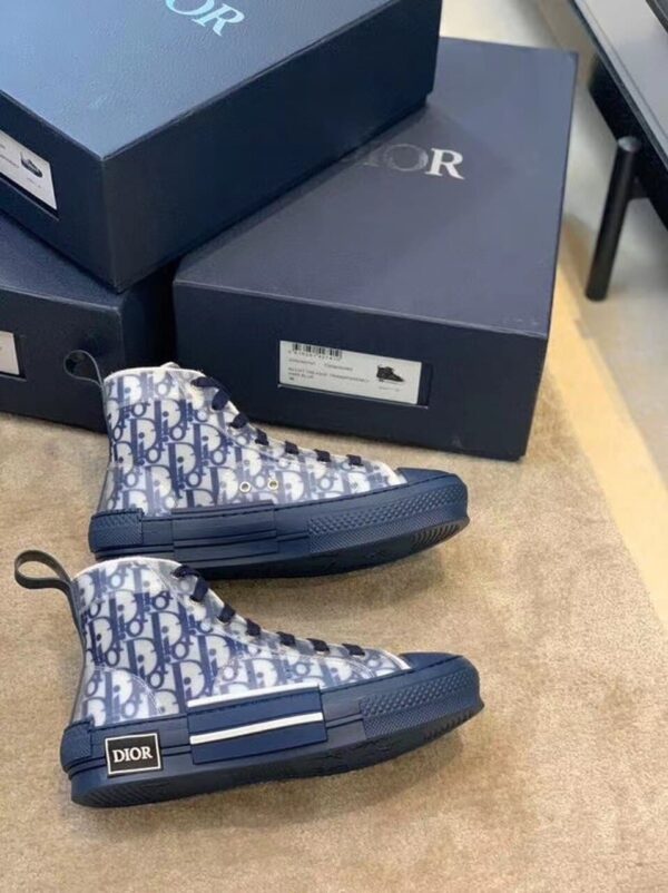Christian Dior B23 High-Top Sneaker White/Blue Dior Oblique Canvas Blue For Women CD