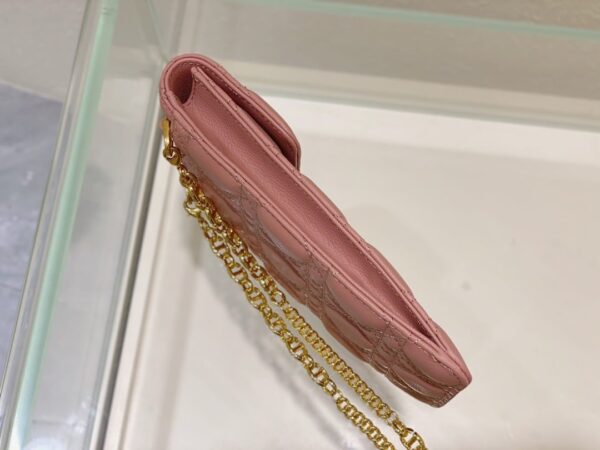 1:1 Replica Christian Dior Caro Phone Holder With Chain Pink, For Women, Women’s Handbags 7.5in/18.5cm CD S5105UWHC_M50P