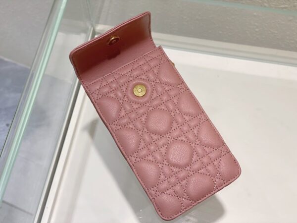 1:1 Replica Christian Dior Caro Phone Holder With Chain Pink, For Women, Women’s Handbags 7.5in/18.5cm CD S5105UWHC_M50P