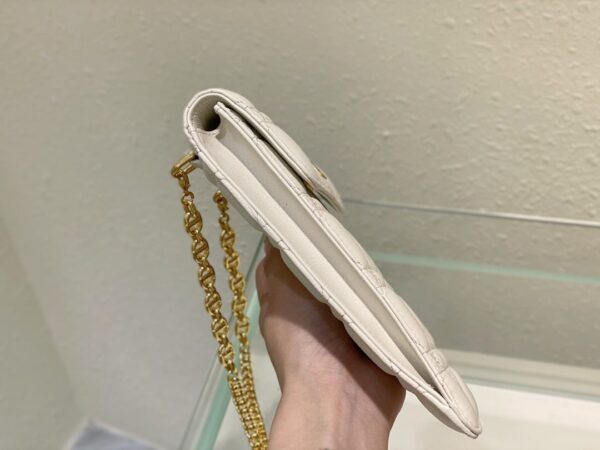 1:1 Replica Christian Dior Caro Phone Holder With Chain White, For Women, Women’s Handbags 7.5in/18.5cm CD