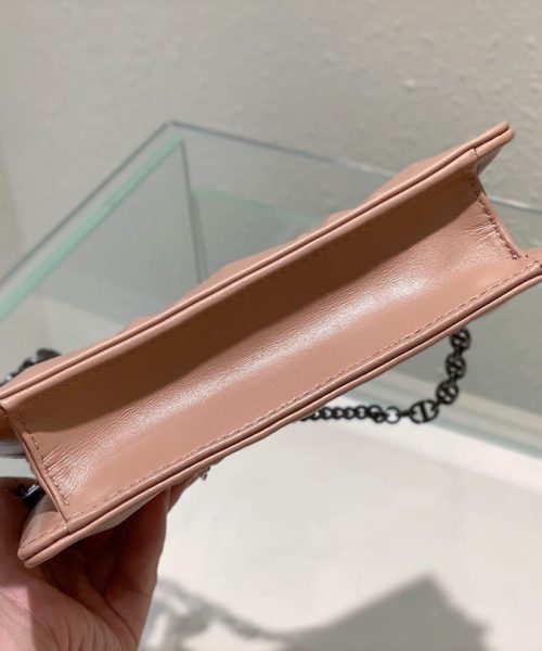 1:1 Replica Christian Dior Caro Zipped Pouch With Chain Pink, For Women, Women’s Handbags 7.5in/19cm CD