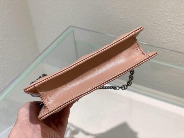 1:1 Replica Christian Dior Caro Zipped Pouch With Chain Pink, For Women, Women’s Handbags 7.5in/19cm CD