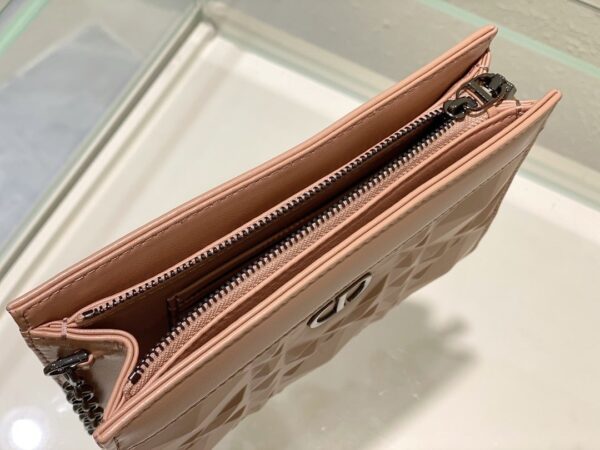 1:1 Replica Christian Dior Caro Zipped Pouch With Chain Pink, For Women, Women’s Handbags 7.5in/19cm CD