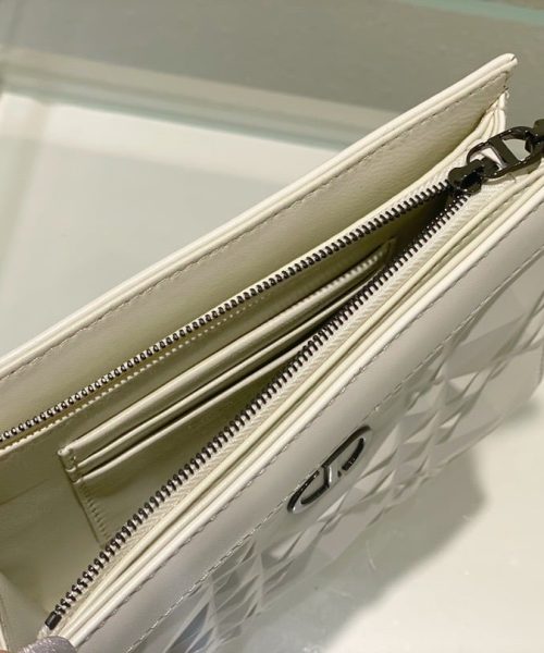 1:1 Replica Christian Dior Caro Zipped Pouch With Chain White, For Women, Women’s Handbags 7.5in/19cm CD