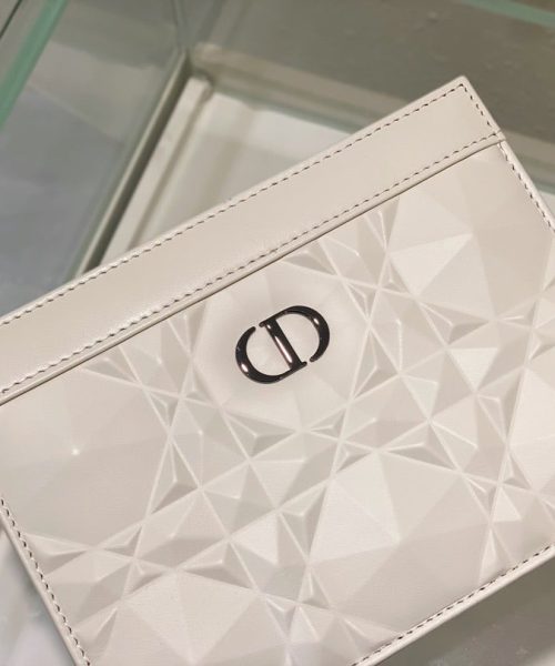 1:1 Replica Christian Dior Caro Zipped Pouch With Chain White, For Women, Women’s Handbags 7.5in/19cm CD