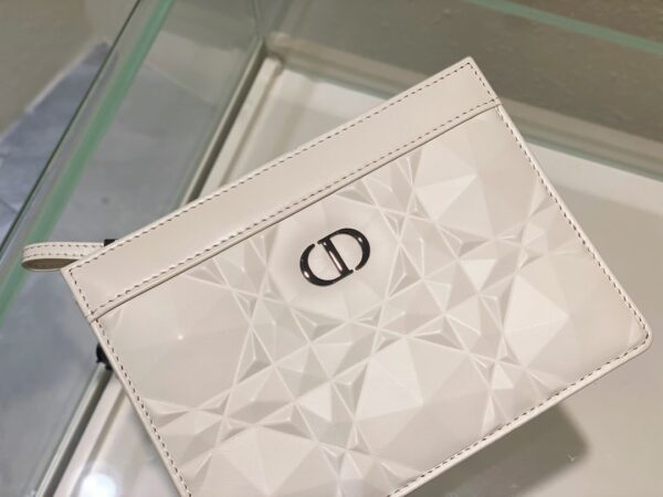 1:1 Replica Christian Dior Caro Zipped Pouch With Chain White, For Women, Women’s Handbags 7.5in/19cm CD