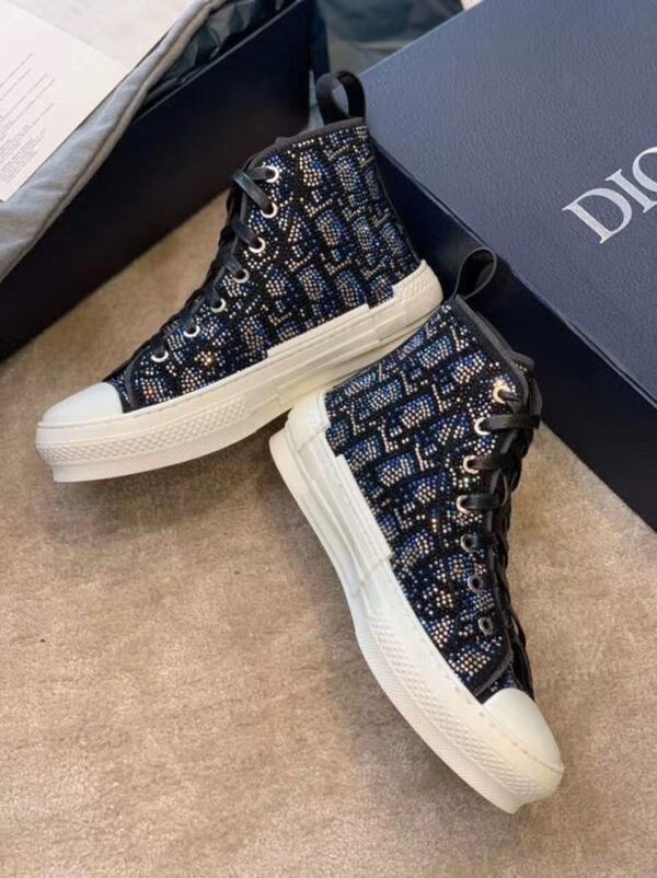 Christian Dior Crystal B23 Oblique Sneakers High-Top Sneaker For Women CD