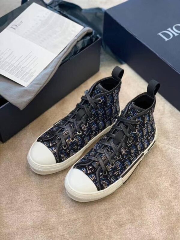 Christian Dior Crystal B23 Oblique Sneakers High-Top Sneaker For Women CD
