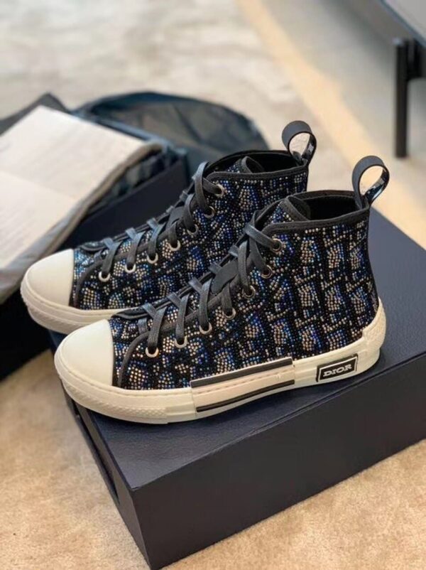 Christian Dior Crystal B23 Oblique Sneakers High-Top Sneaker For Women CD