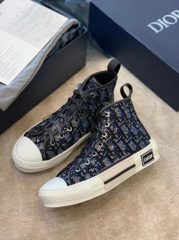 Christian Dior Crystal B23 Oblique Sneakers High-Top Sneaker For Women CD