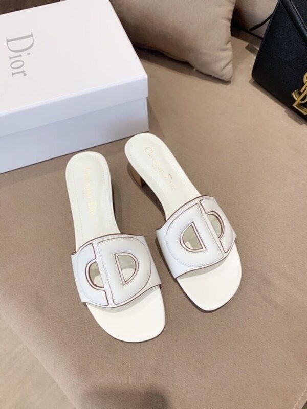 Christian Dior D Club Slide White For Women CD