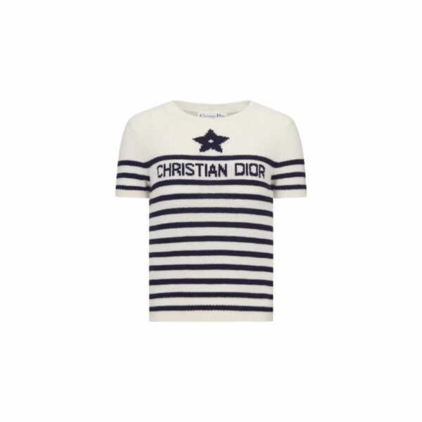 Christian Dior Dioriviera Mariniere Short-Sleeved Sweater For Women- 344S98AM081_X0853