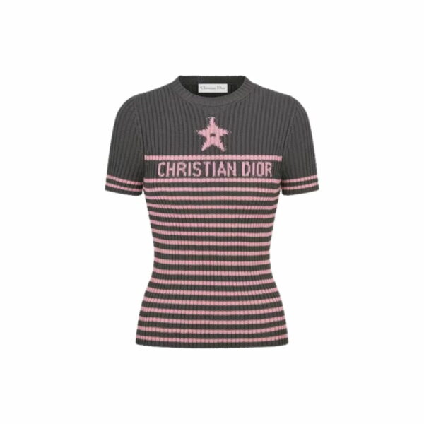 Christian Dior Dioriviera Short-Sleeved Sweater For Women- 254S15AM730_X8839