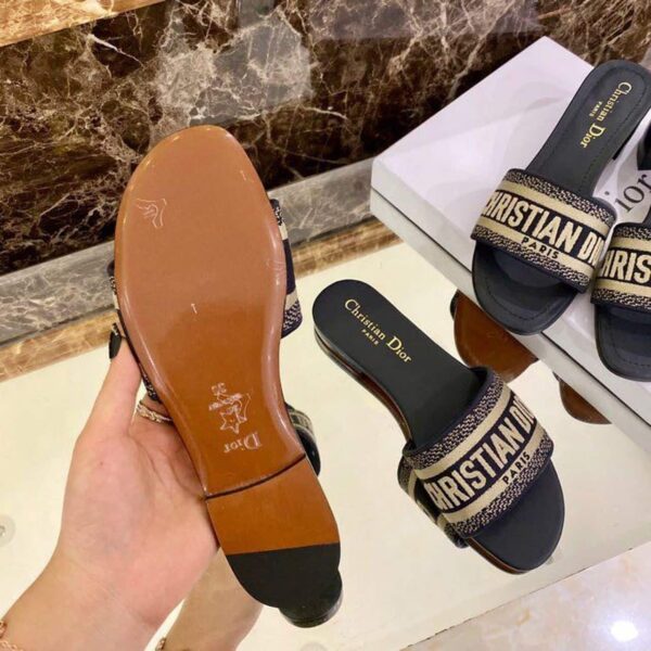 Christian Dior Dway Slide Deep Blue Embroidered Cotton Deep Blue For Women CD KCQ166ERC_S56B