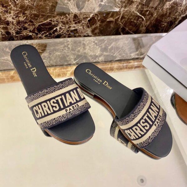 Christian Dior Dway Slide Deep Blue Embroidered Cotton Deep Blue For Women CD KCQ166ERC_S56B