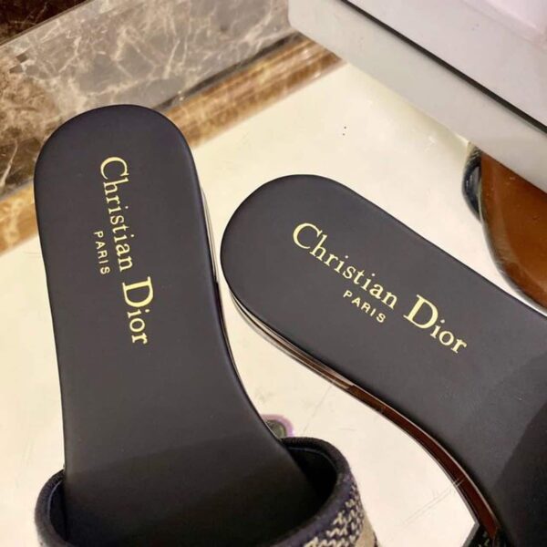 Christian Dior Dway Slide Deep Blue Embroidered Cotton Deep Blue For Women CD KCQ166ERC_S56B