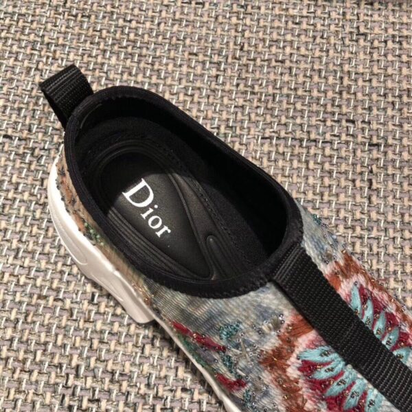 Christian Dior Fusion Technical Canvas Beaded Embroidered Low-Top Sneaker For Women CD