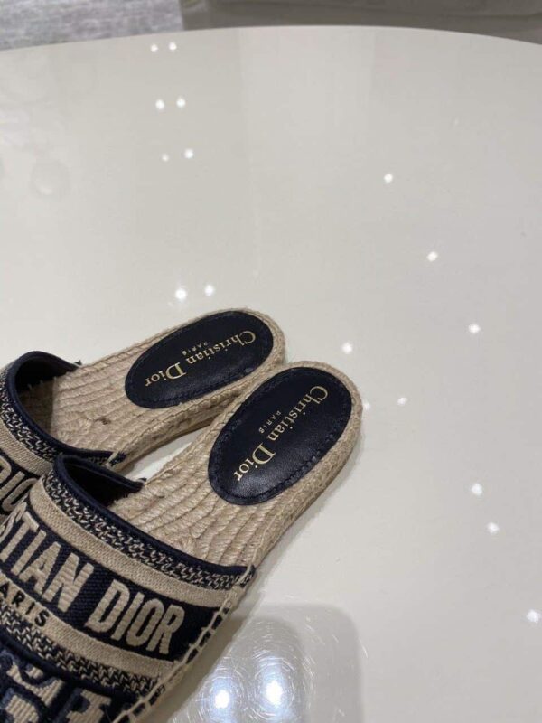 Christian Dior Granville Espadrille Deep Blue Dior Oblique Embroidered Cotton Blue For Women CD