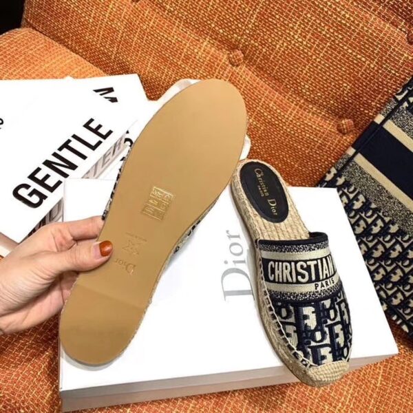 Christian Dior Granville Mule Embroidered Cotton Deep Blue For Women CD KDB593OBE_S56B
