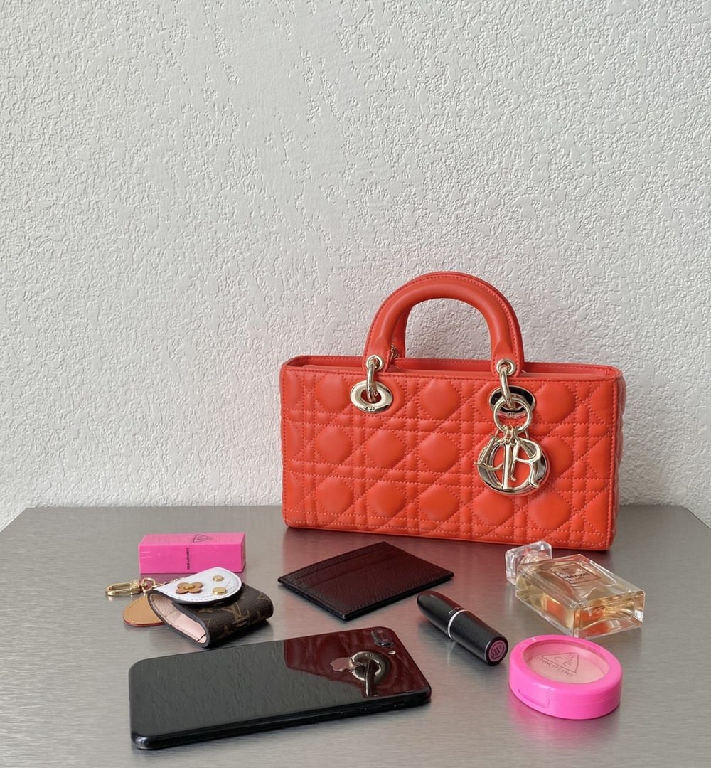 1:1 Replica Christian Dior Lady D-Joy Bag, Orange, For Women Women's Handbags, 26cm CD