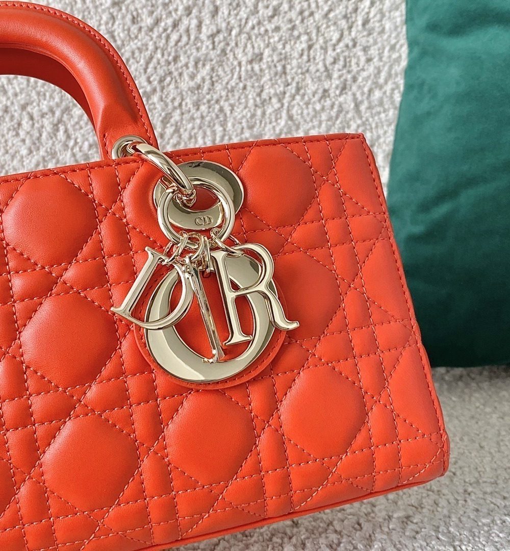 1:1 Replica Christian Dior Lady D-Joy Bag, Orange, For Women Women's Handbags, 26cm CD