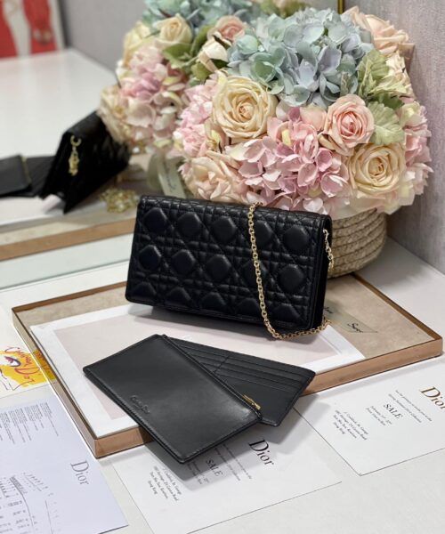 1:1 Replica Christian Dior Lady Dior Pouch Black, For Women, Women’s Handbags 8.5in/21.5cm CD S0204SLOI_M989