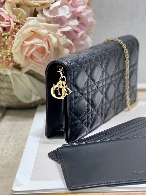 1:1 Replica Christian Dior Lady Dior Pouch Black, For Women, Women’s Handbags 8.5in/21.5cm CD S0204SLOI_M989