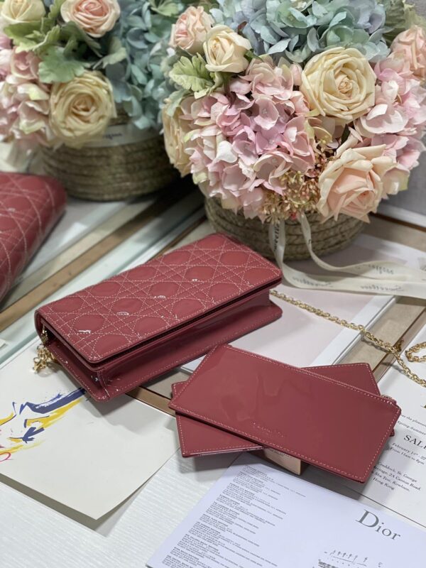 1:1 Replica Christian Dior Lady Dior Pouch Crimson, For Women, Women’s Handbags 8.5in/21.5cm CD