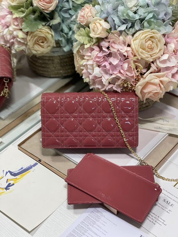 1:1 Replica Christian Dior Lady Dior Pouch Crimson, For Women, Women’s Handbags 8.5in/21.5cm CD