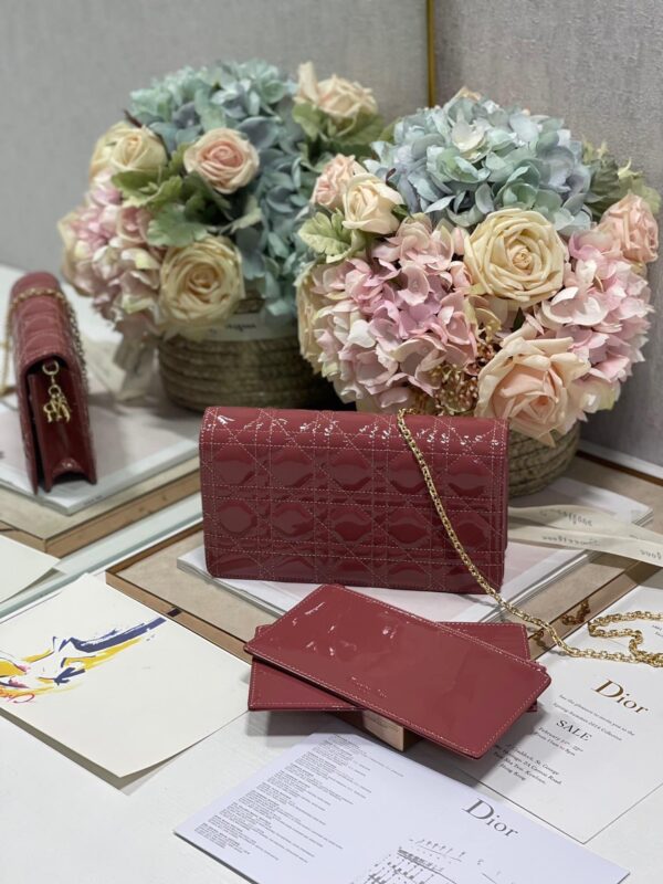 1:1 Replica Christian Dior Lady Dior Pouch Crimson, For Women, Women’s Handbags 8.5in/21.5cm CD
