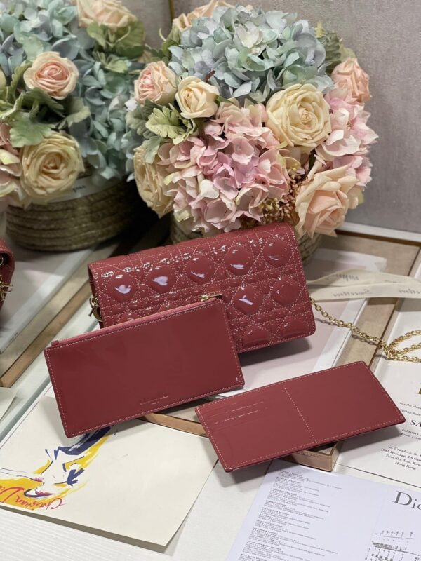 1:1 Replica Christian Dior Lady Dior Pouch Crimson, For Women, Women’s Handbags 8.5in/21.5cm CD