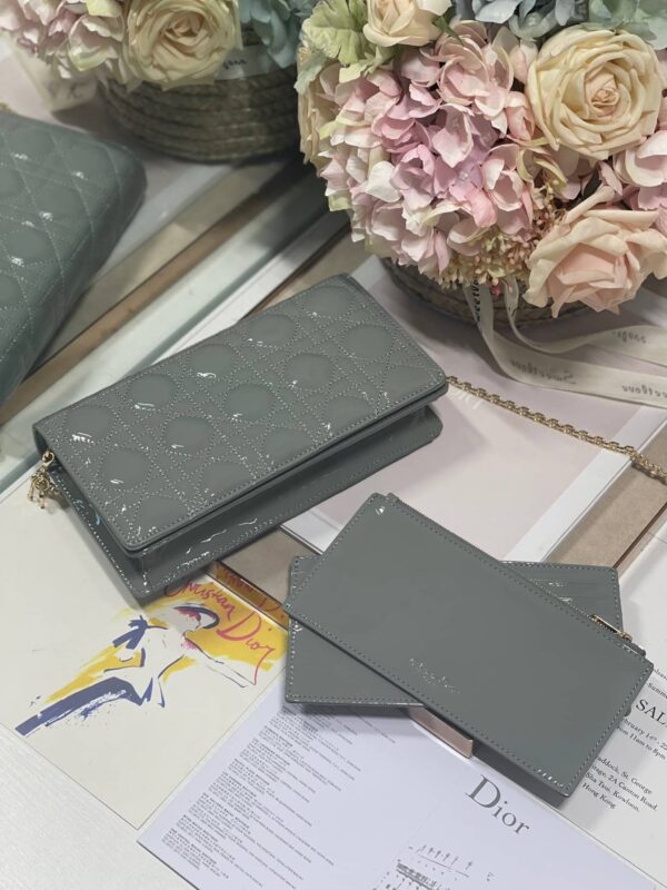 1:1 Replica Christian Dior Lady Dior Pouch Gray, For Women, Women’s Handbags 8.5in/21.5cm CD S0204OVRB_M41G