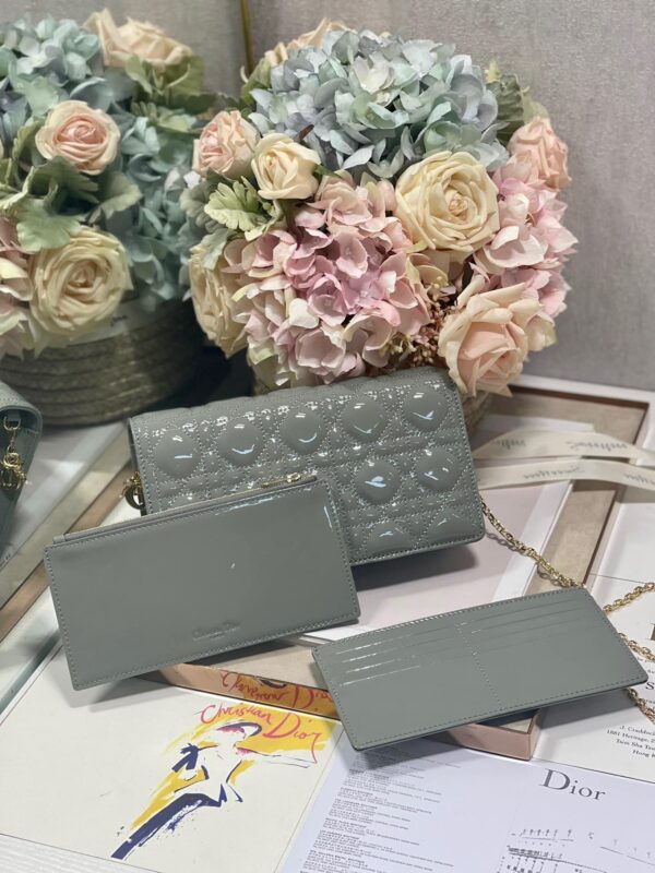 1:1 Replica Christian Dior Lady Dior Pouch Gray, For Women, Women’s Handbags 8.5in/21.5cm CD S0204OVRB_M41G