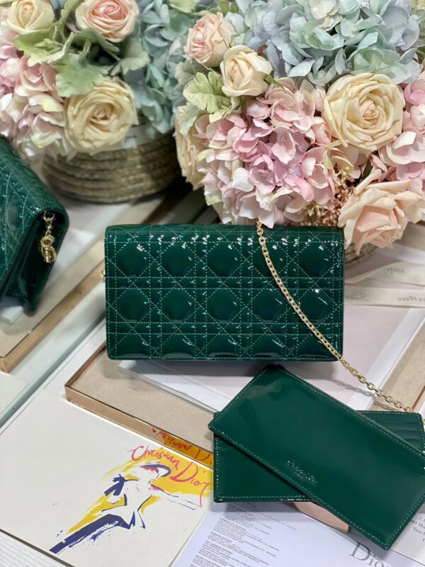 1:1 Replica Christian Dior Lady Dior Pouch Green, For Women, Women’s Handbags 8.5in/21.5cm CD