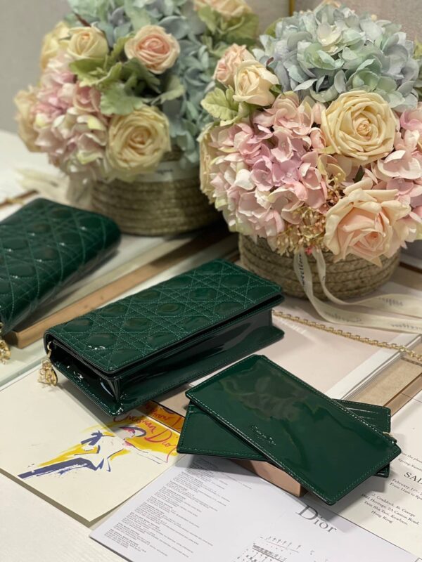 1:1 Replica Christian Dior Lady Dior Pouch Green, For Women, Women’s Handbags 8.5in/21.5cm CD