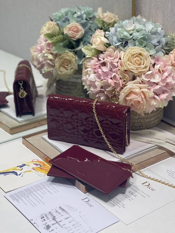 1:1 Replica Christian Dior Lady Dior Pouch Maroon, For Women, Women’s Handbags 8.5in/21.5cm CD