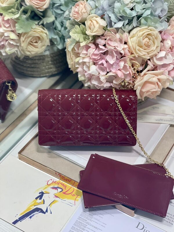 1:1 Replica Christian Dior Lady Dior Pouch Maroon, For Women, Women’s Handbags 8.5in/21.5cm CD