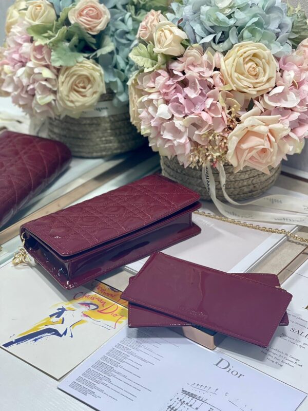 1:1 Replica Christian Dior Lady Dior Pouch Maroon, For Women, Women’s Handbags 8.5in/21.5cm CD