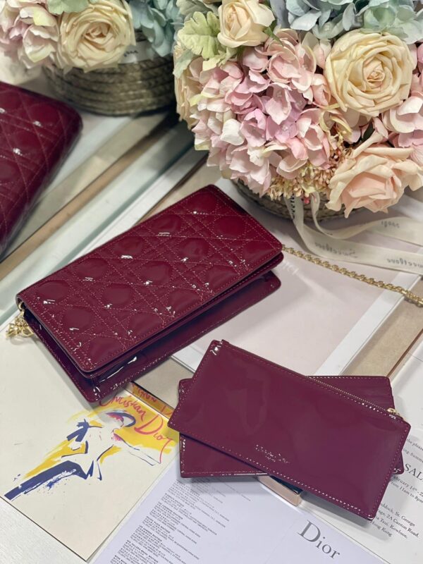 1:1 Replica Christian Dior Lady Dior Pouch Maroon, For Women, Women’s Handbags 8.5in/21.5cm CD