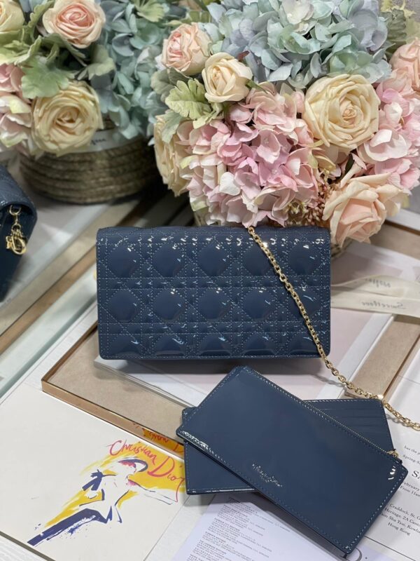 1:1 Replica Christian Dior Lady Dior Pouch Midnight Blue, For Women, Women’s Handbags 8.5in/21.5cm CD