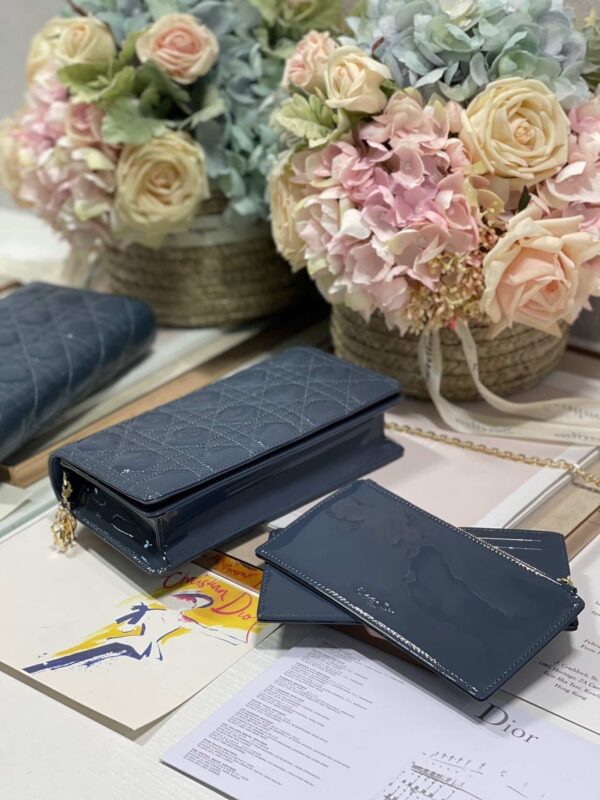 1:1 Replica Christian Dior Lady Dior Pouch Midnight Blue, For Women, Women’s Handbags 8.5in/21.5cm CD