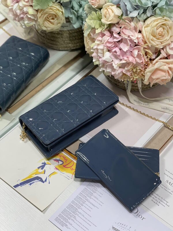 1:1 Replica Christian Dior Lady Dior Pouch Midnight Blue, For Women, Women’s Handbags 8.5in/21.5cm CD