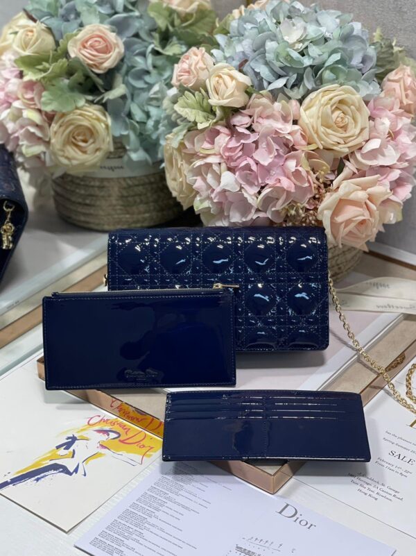 1:1 Replica Christian Dior Lady Dior Pouch Navy, For Women, Women’s Handbags 8.5in/21.5cm CD