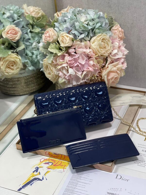 1:1 Replica Christian Dior Lady Dior Pouch Navy, For Women, Women’s Handbags 8.5in/21.5cm CD